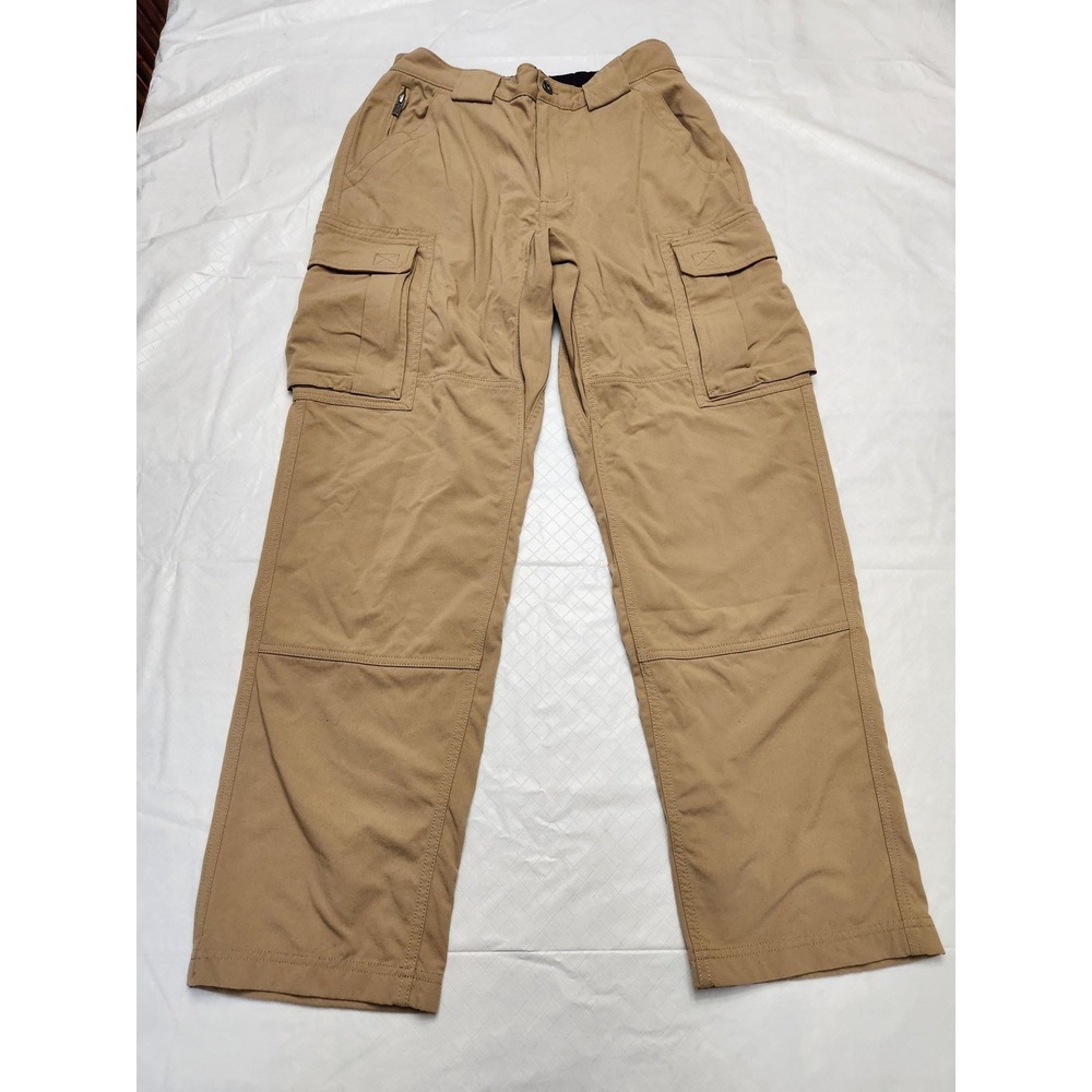 Duluth Trading Co Cargo Pants Mens 32x32 Beige Nylon Elastic Waist Hiking